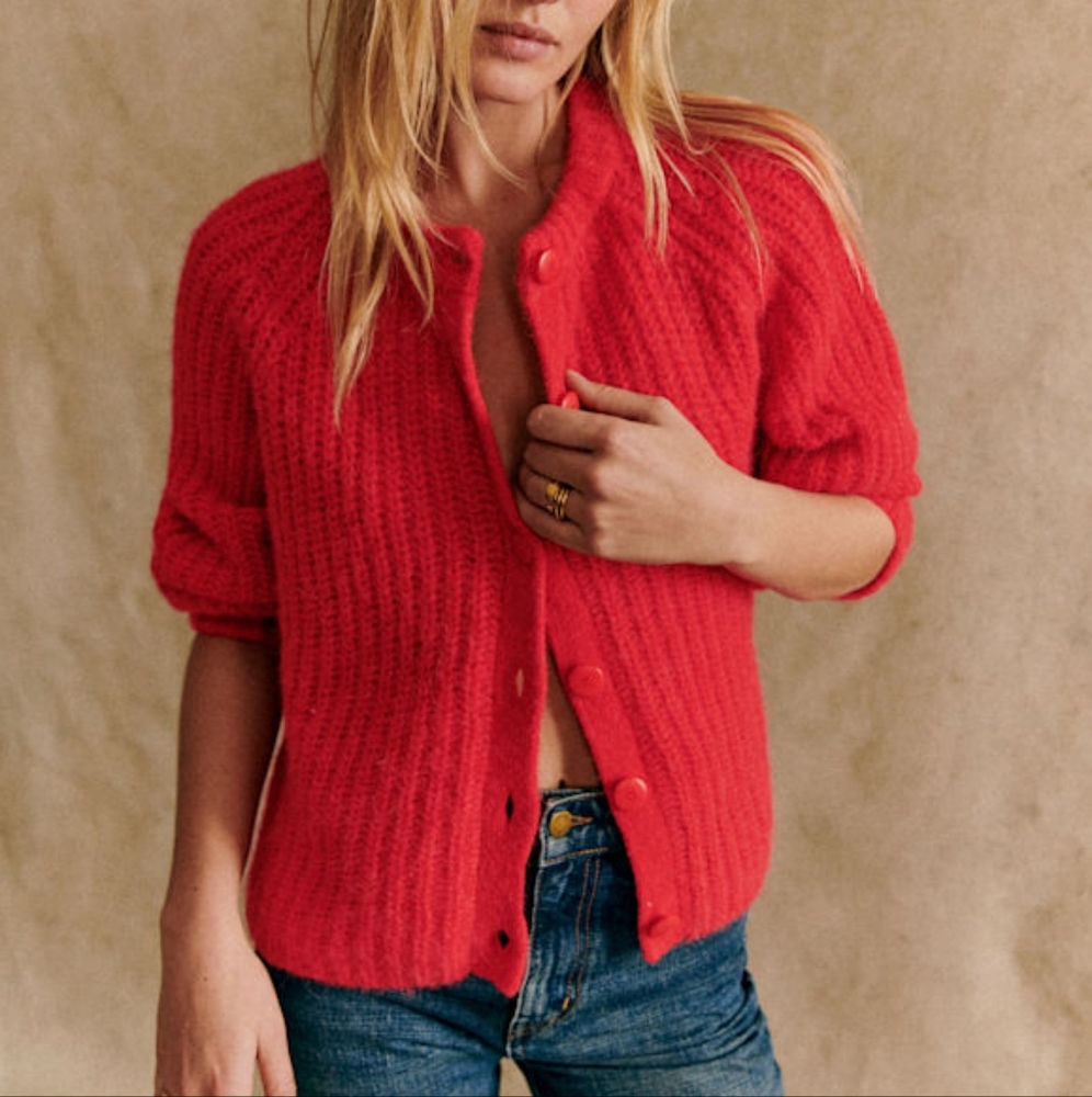 Sezane Emile Cardigan in Red size XS NWT - Picture 3 of 11